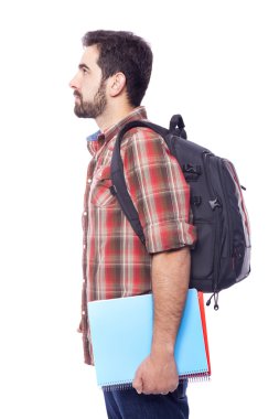 Bir erkek öğrenci yan görünüm