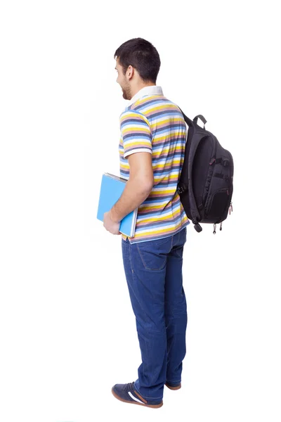 Mannelijke student permanent uit de achterkant — Stockfoto