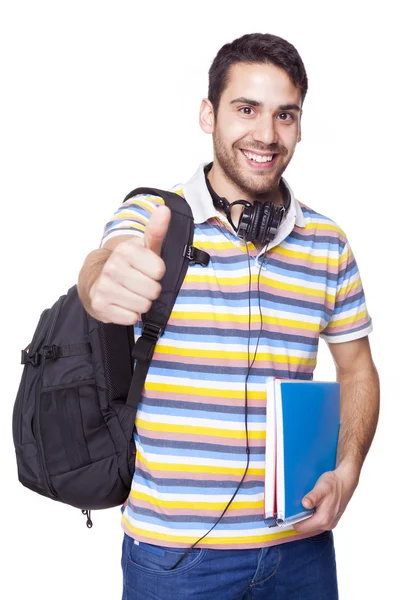 Estudante feliz polegares para cima — Fotografia de Stock