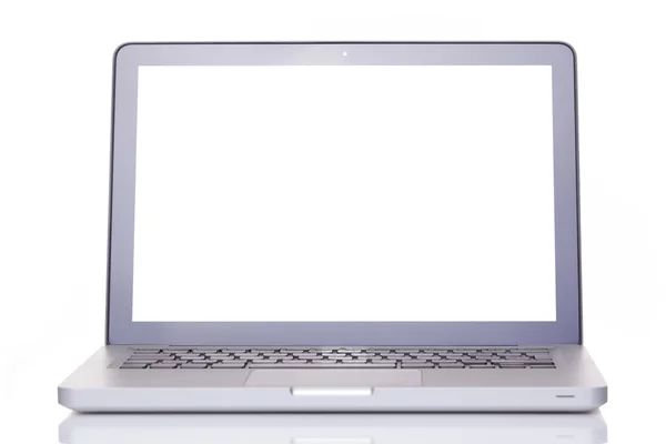 Silver laptop isolated — Stock Photo, Image