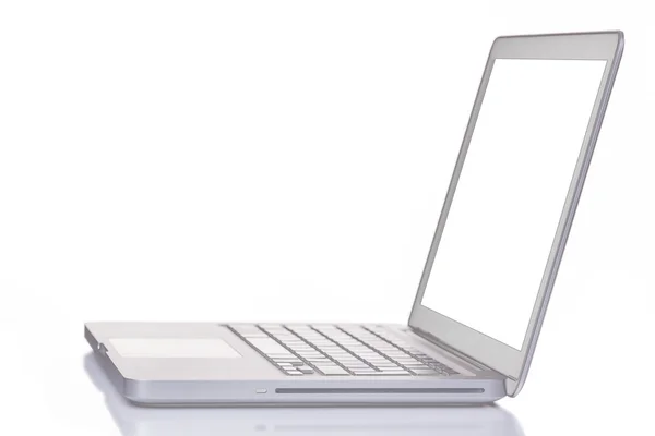 Silver laptop isolated — Stock Photo, Image