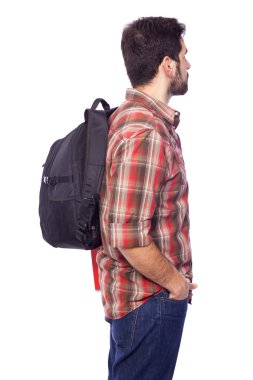 Bir erkek öğrenci yan görünüm