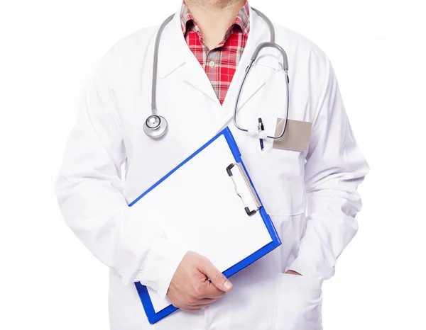 Doktor medicíny, drží schránky — Stock fotografie