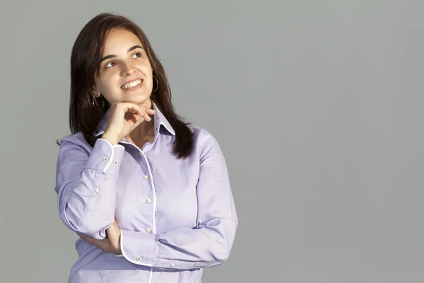 Cute businesswoman looking up — Stock Photo, Image