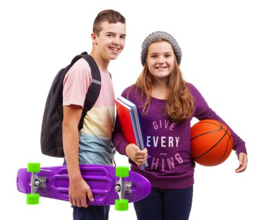 Okul çocukları gülümseyen