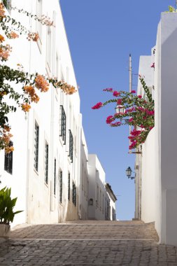 Street at old town in Albufeira, Portugal clipart