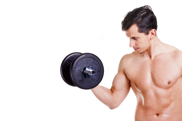 Fitness-Mann stemmt Gewichte — Stockfoto