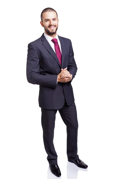 Full body portrait of smiling business man — Stock Photo, Image