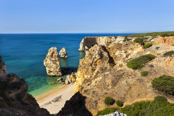 Idyllic beach praia da Marinha — Stock Photo, Image