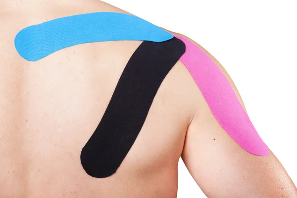 Man with kinesiotaping on the shoulder — Stock Photo, Image