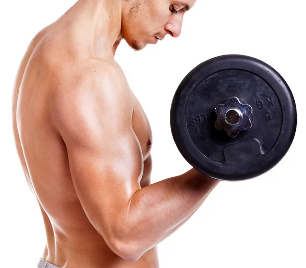 Fitness man lifting weights Royalty Free Stock Images