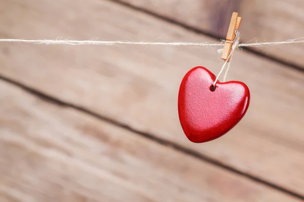 Sevgililer kalp rustik ahşap arka plan — Stok fotoğraf