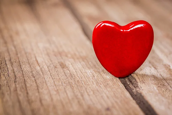 Valentin szív fából készült háttér — Stock Fotó
