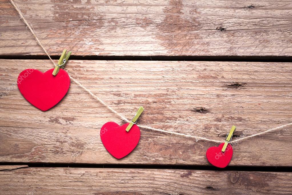Valentines Hearts On Rustic Wooden Background Stock Photo Valentines Hearts On Rustic Wooden Background Stock Photo