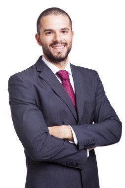 yakışıklı gülümseyen iş adamı