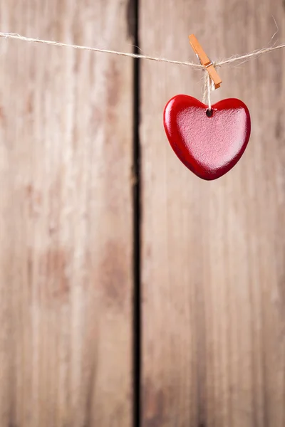 Sevgililer kalp rustik ahşap arka plan — Stok fotoğraf