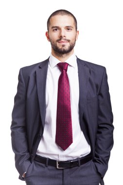 yakışıklı gülümseyen iş adamı