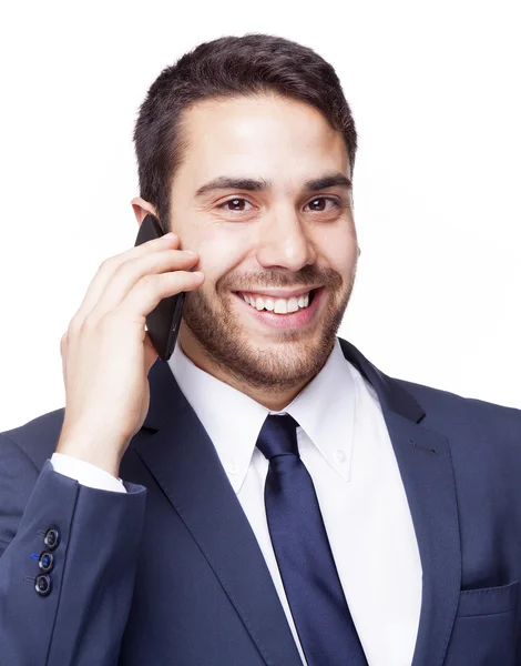 Homem de negócios falando no celular — Fotografia de Stock