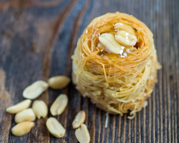 Closeup of birds nest baklava — Stock Photo, Image