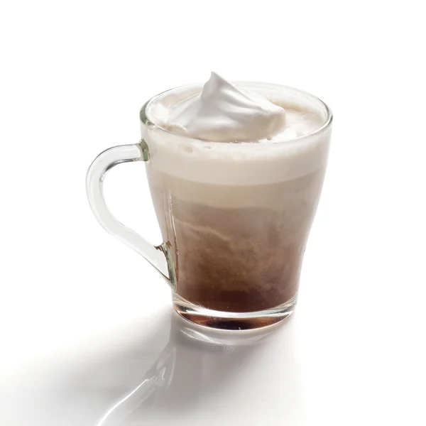 Cup of coffee with milk isolated on white — Stock Photo, Image