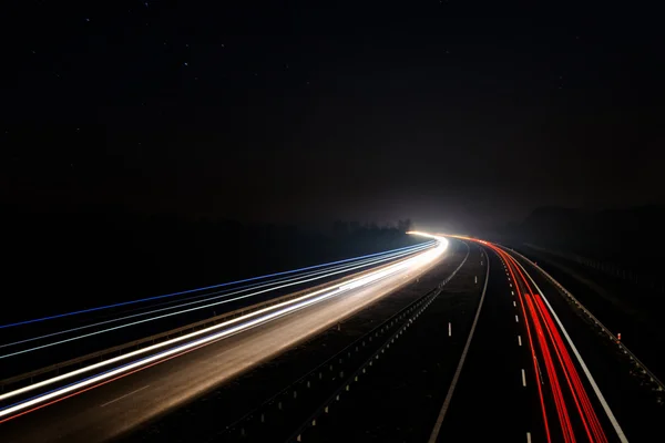 Night traffic lights — Stock Photo, Image