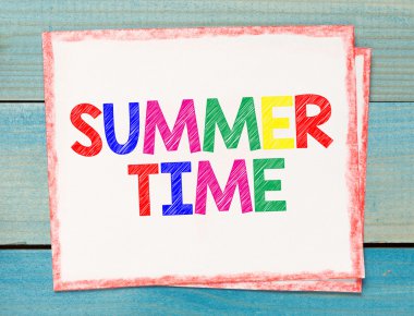 Kağıt üzerinde yaz saati metin