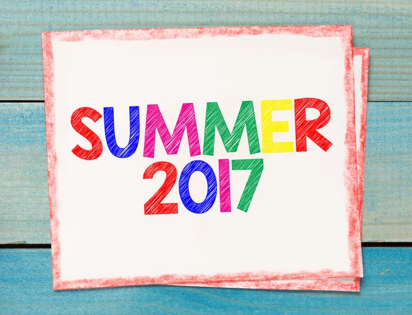 Verão 2017 texto sobre papel — Fotografia de Stock