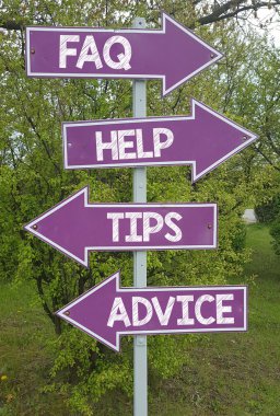 FAQ, help, tips, advice words clipart
