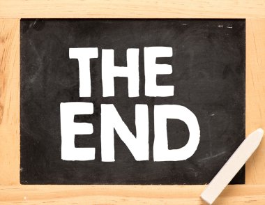 Blackboard tebeşir ile bitiş metni