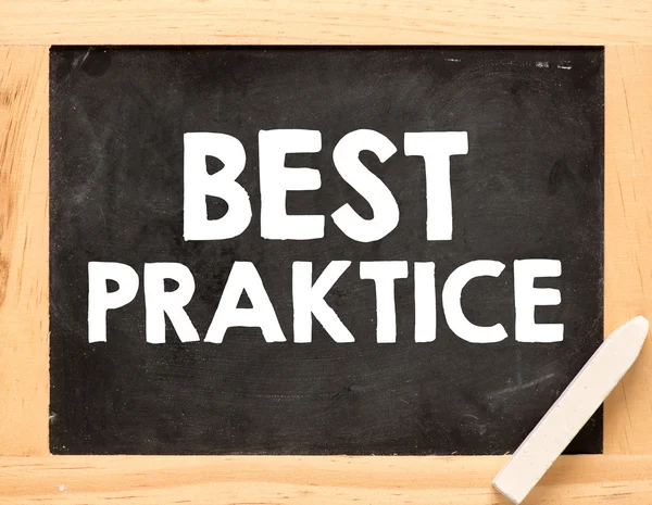 Best practice inscription on blackboard — Stock Photo, Image