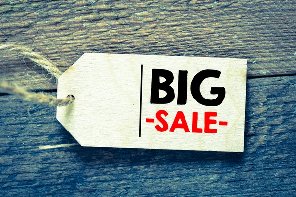 Inscrição Big Sale na etiqueta em branco — Fotografia de Stock