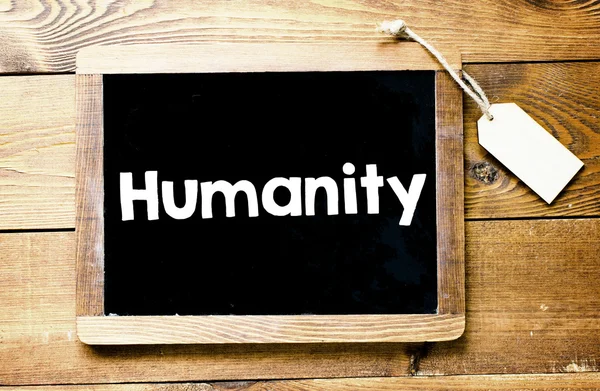 Humanity word on blackboard — Stock Photo, Image