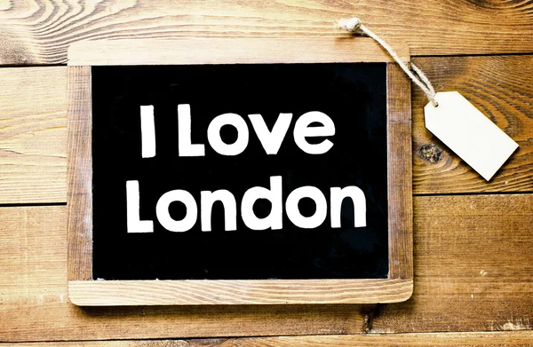 I love London inscription on blackboard — Stock Photo, Image