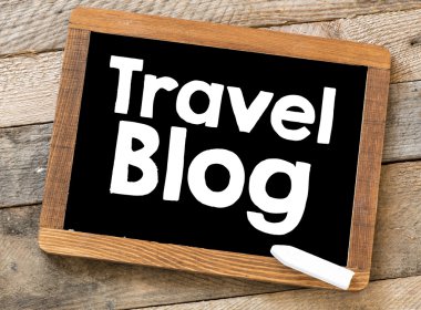 Seyahat blog yazı tahtası üzerinde