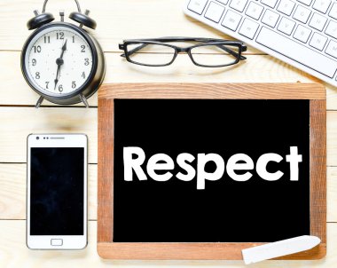 Respect written on blackboard clipart