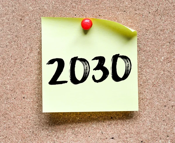 Karteczkę z napisem: 2030 — Zdjęcie stockowe