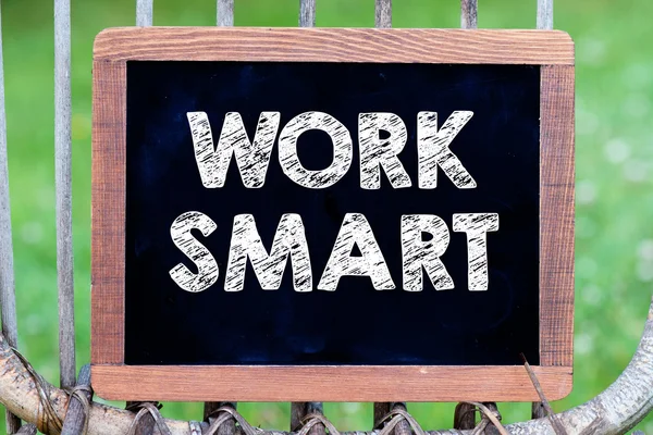 Work smart text on blackboard — Stock Photo, Image