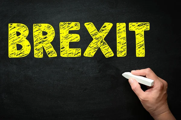 Brexit handgeschreven op blackboard — Stockfoto