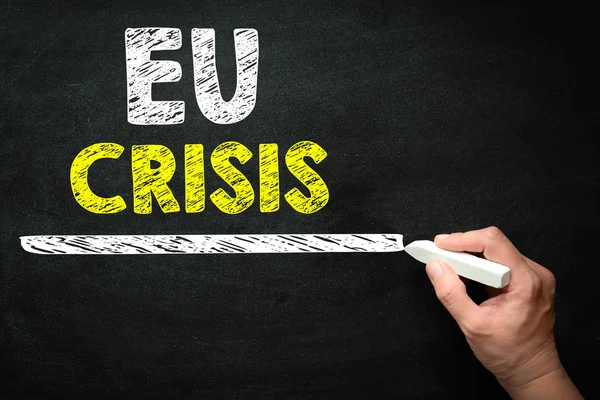 Hand writing EU crisis — Stock Photo, Image