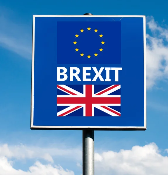 Brexit on road sign — Stock Photo, Image