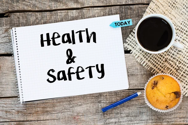 Notebook with an Health & safety text — Stock Photo, Image