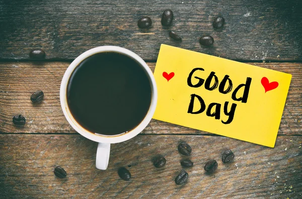 Message good day and coffee cup — Stock Photo, Image