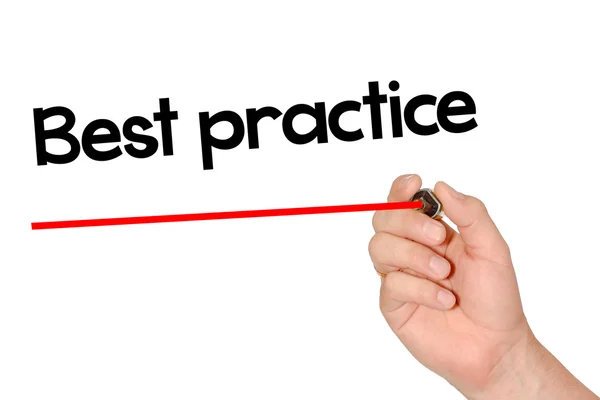 Hand writing best practice with marker — Stock Photo, Image