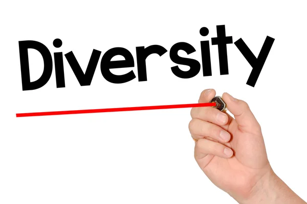 Hand writing diversity with marker — Stock Photo, Image