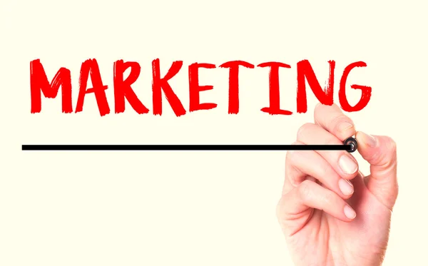 Hand writing marketing with marker — Stock Photo, Image