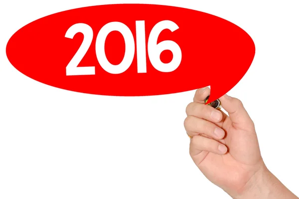 Hand writing 2016 with marker — Stock Photo, Image