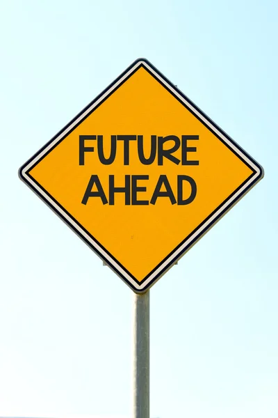 Futuro sinal à frente — Fotografia de Stock