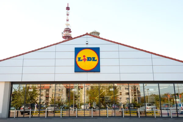 Sinal de supermercado de Lidl — Fotografia de Stock