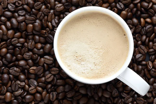 Tazza Bianca Caffè Vista Dall Alto — Foto Stock