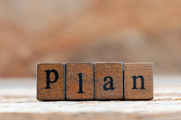 Plan Palabras Arreglado Con Letras Madera Tiempo Para Nuevos Planes — Foto de Stock